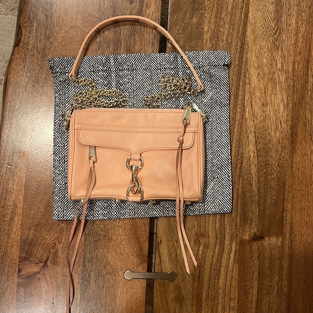 Rebecca Minkoff Mini M.A.C. Crossbody Bag in Light Pink Leather